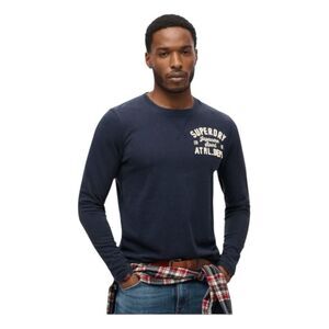 Superdry Vintage Athletic Long Sleeve Tee Rich Navy Blue 2XL